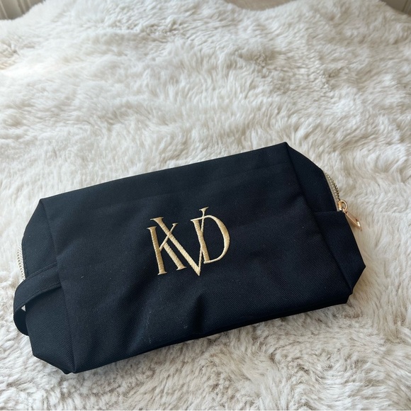 Kat Von D Black Gold Cosmetic Pouch Case Bag NEW - Picture 1 of 5